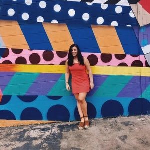 Urban Outfitters Mini Polka Dot Dress in Red